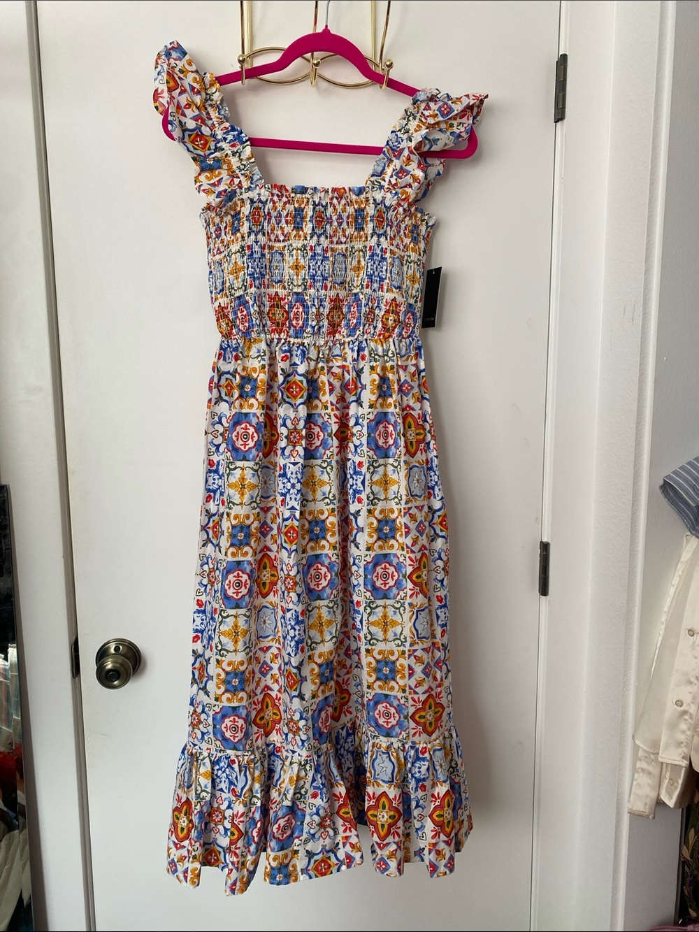 ❤️ Colorful Tile Pattern Midi Dress -D&G Vibes NWT!